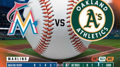 miami marlins vs oakland athletics match player stats​