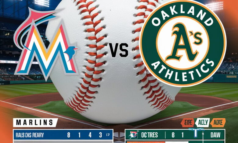 miami marlins vs oakland athletics match player stats​